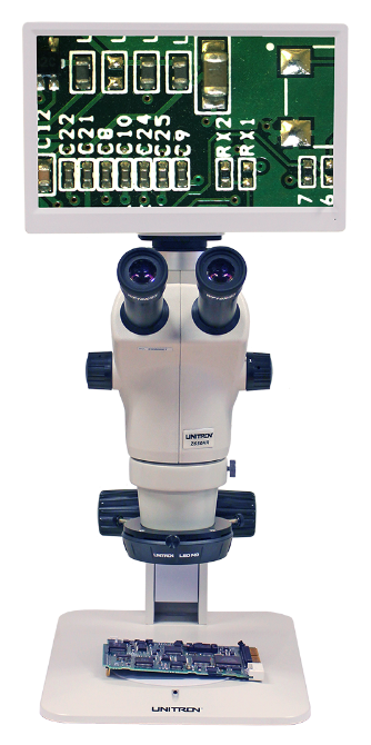 The Excelis HDS Camera & Monitor System, Shown on a Z650HR Stereo Microscope