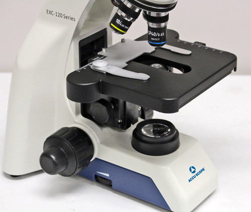 EXC-120 Monocular Microscope with Vertical Camera Port and  3 Achromat Objectives