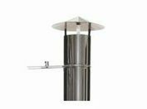 Wood fired oven flue stainless steel with cap and vent control