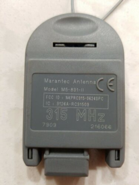 Marantec Antenna Model M5-831-II 315MHz Radio Receiver Plug In Antenna 216006