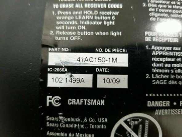 Sears Craftsman Chamberlain 41AC150-1 Circuit Board Purple Learn - BOARD ONLY!