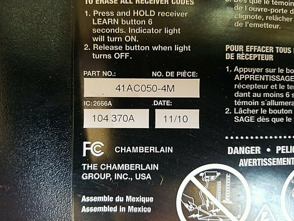 Chamberlain Liftmaster Circuit Board 41AC050-4 Purple Learn Button - BOARD ONLY!