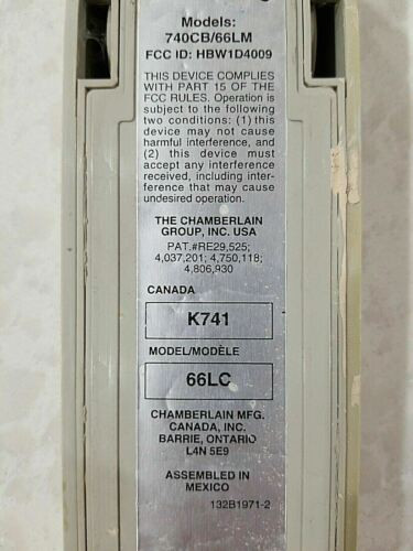 OEM Chamberlain Liftmaster 66LC Wireless Entry Keyless Keypad Green Learn Button