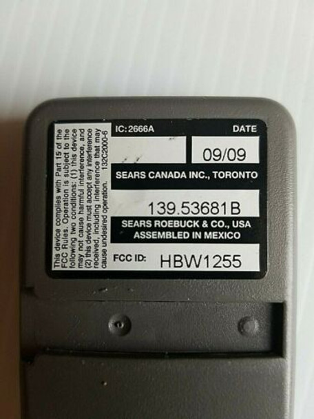 Genuine OEM Craftsman 139.53681B 3 Button Remote w/Clip & Battery HBW1255