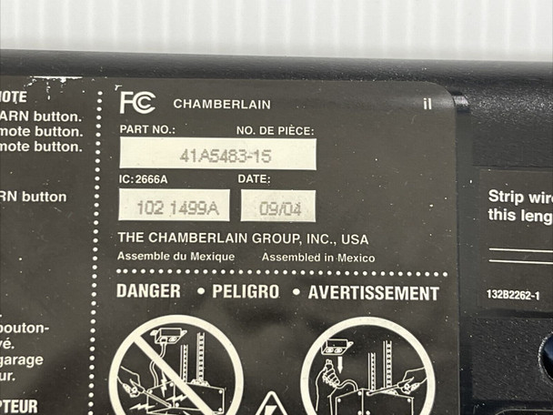 Chamberlain Liftmaster 41A5483-15 Garage Door Receiver Logic Board Red Learn Btn