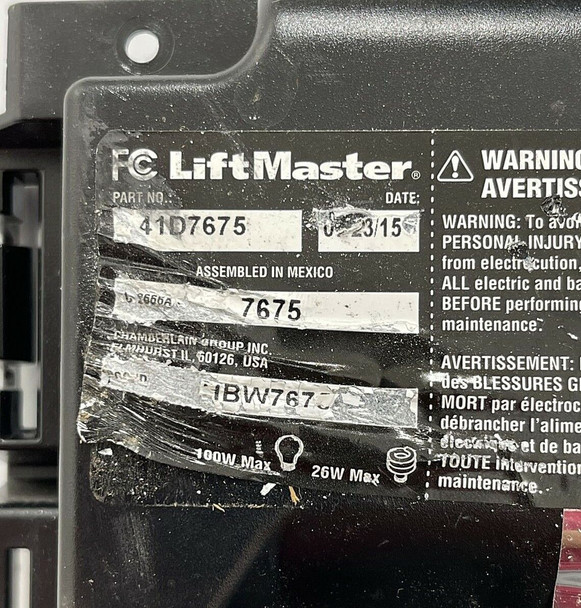 Liftmaster 41D7675 Garage Door Logic Board Yellow Learn Button w/Light Socket SQ
