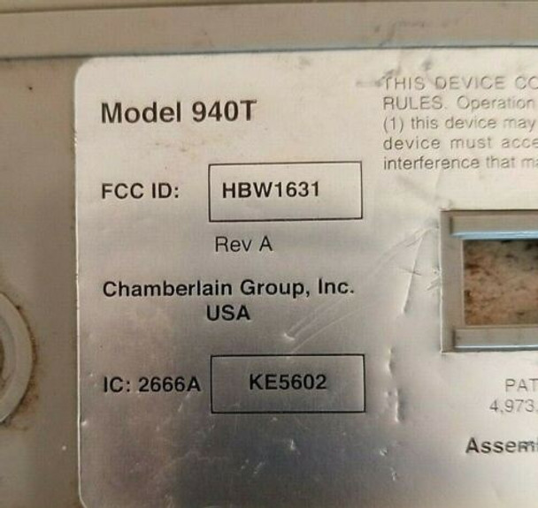 OEM Chamberlain Liftmaster 940T Wireless Entry Keyless Keypad Purple Learn Btn