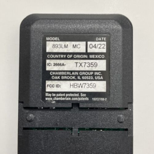 Genuine OEM Chamberlain Liftmaster 893LM MC 3 Button UNIVERSAL Remote Control