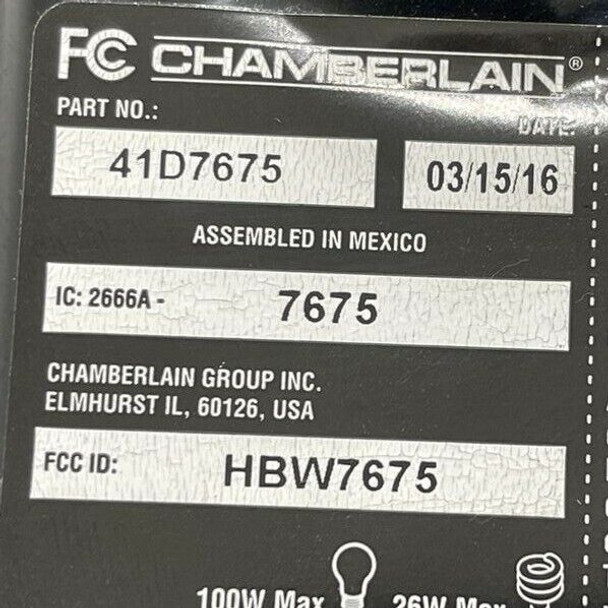 Chamberlain 41D7675 Garage Door Logic Board Yellow Learn w/Light Socket Top SQ