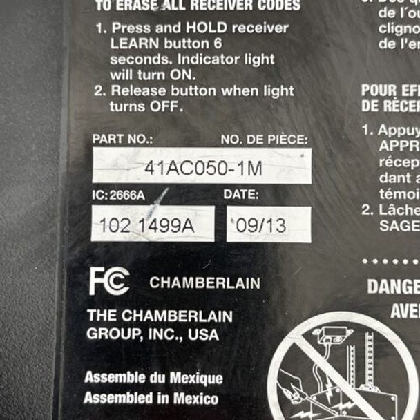 Chamberlain 41AC050-1M Garage Door Circuit Board 315 MHz Purple Learn Button