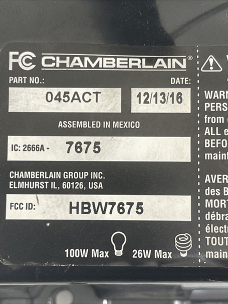 Chamberlain Liftmaster 045ACT Garage Circuit Logic Board Yellow Learn 014D1211A