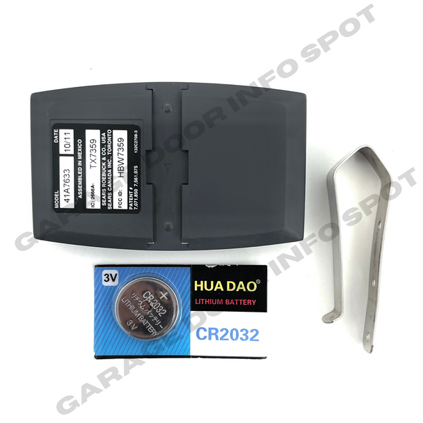 41A7633 Craftsman Genuine OEM Remote 3 Button w/Clip & Batt HBW7359 Yellow Learn