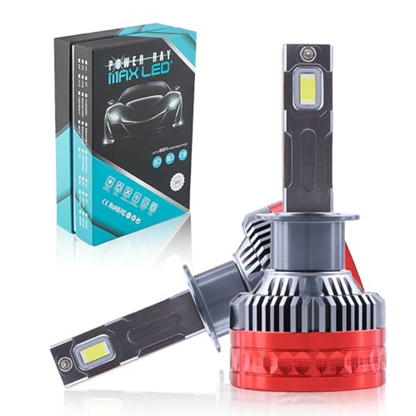 SWIFTLY PARTS Ultra Bright MAX H11 LED Headlight Bulbs - 26000LM, 180 Watt - 800% Brighter than Halogen - for H1, H3, H4, H7, H13, 9005, 9006, 9012, 880- Cool White 6500K- Easy Installation - 2-Pack