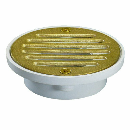 2"x3" Pipe Fit General Purpose Drain - Short Version with Stamped Polished Brass Strainer
