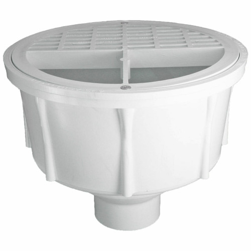 2" Round Floor Sink with Secondary Strainer with Half Plastic Grate