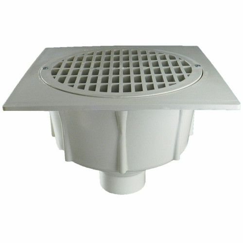 3" Floor Sink with Aluminum Beehive Strainer with Full Plastic Grate
