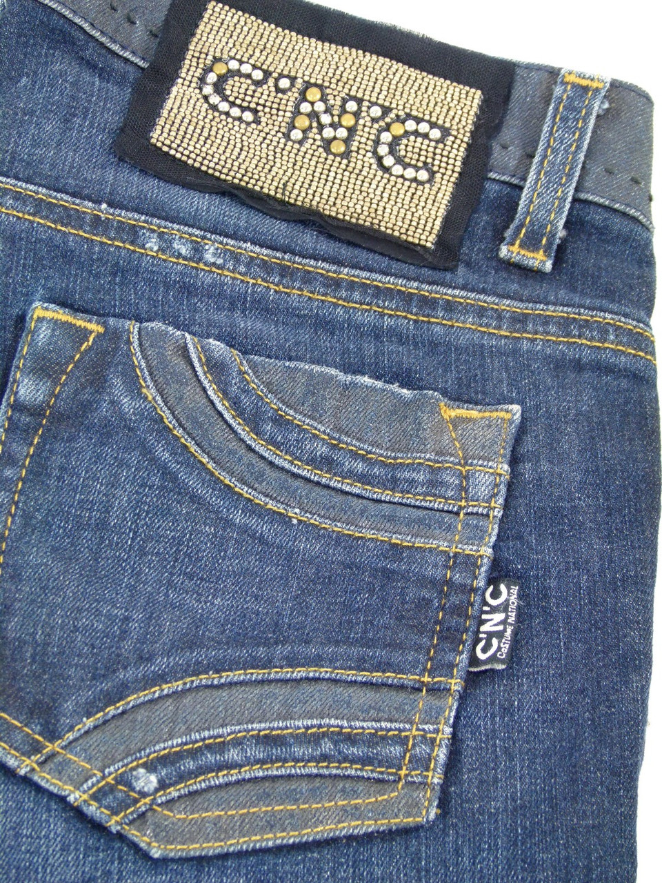 Costume National CNC W 26 Taille 34 NEUF pantalon jeans jean denim bleu femme