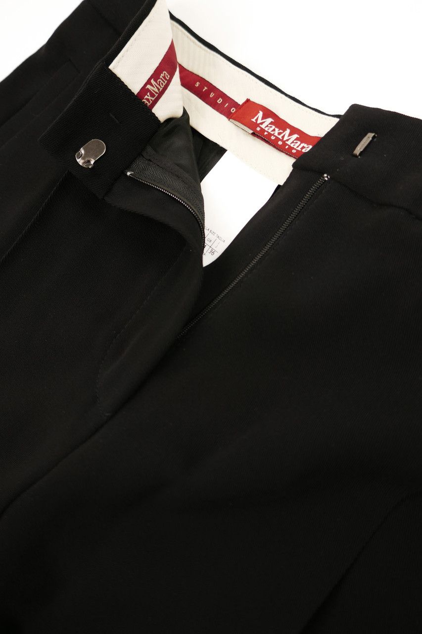 VIP【送料関税込】MAX MARA WOOL BLEND TROUSERS Max Mara Straight black wool trousers ボトムス
