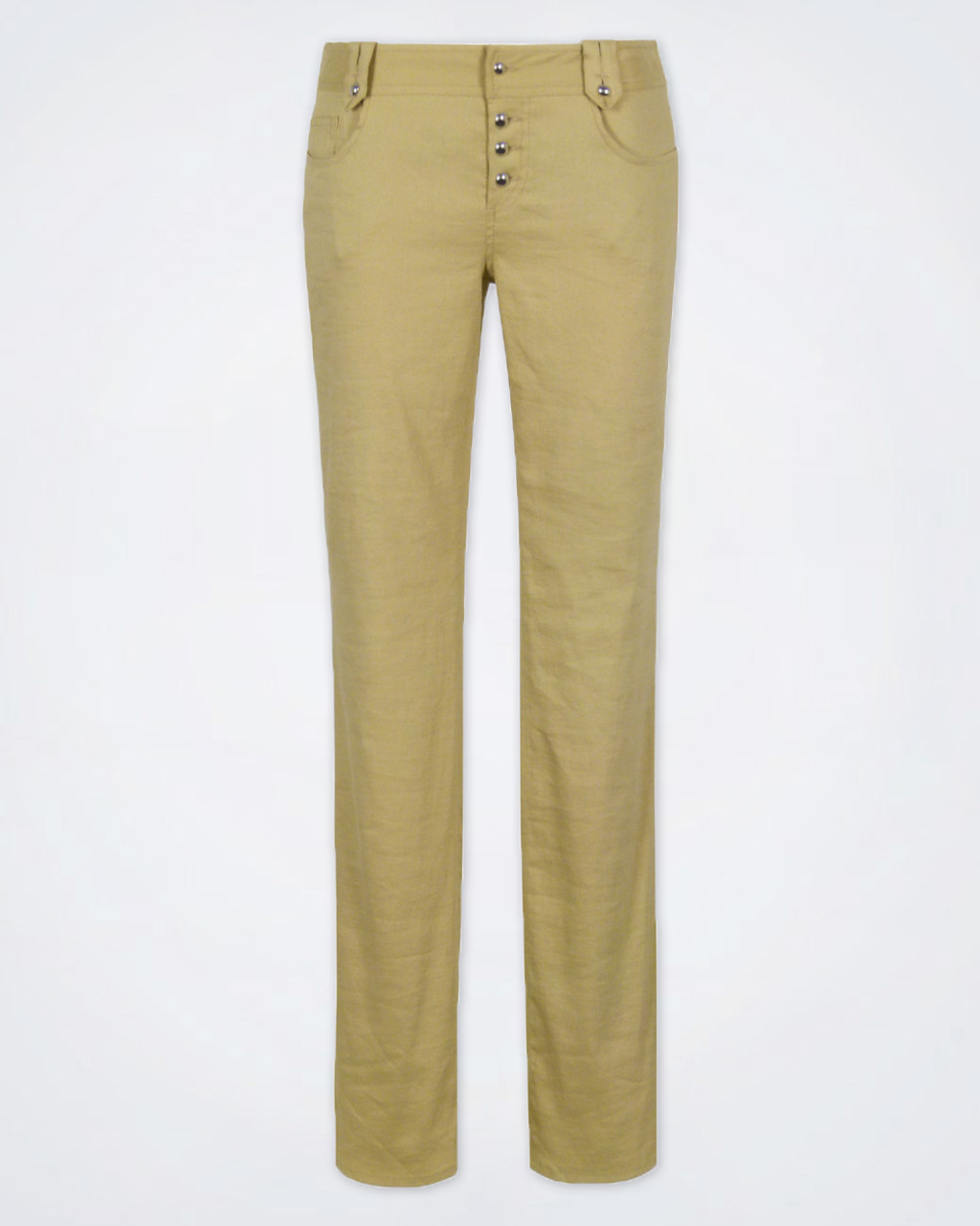 Linen blend trousers with belt Woman, Beige | TWINSET Milano