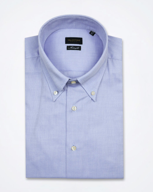 VALENTINO Sky Blue Oxford Cotton  Men's Shirt
