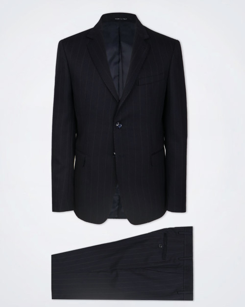 EXIBIT Navy Blue Pin Striped Suit