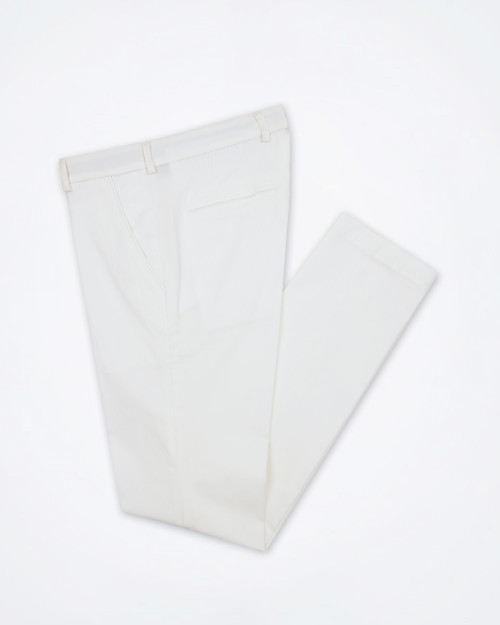 MANUEL RITZ Men's White Cotton Trouser