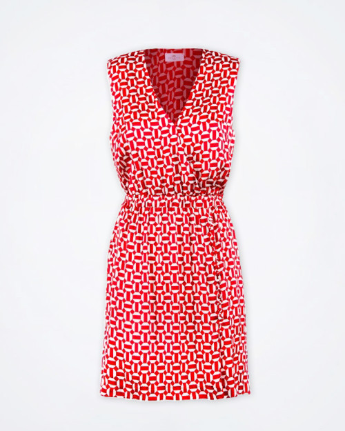 NENETTE Red & White Midi Dress