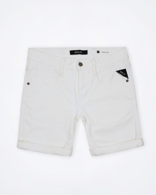 REPLAY Men's White Denim Shorts