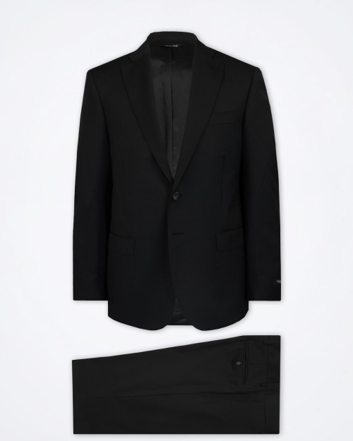 Andrea Neri men's dark-grey pure wool suit – single-breasted, two-button jacket with notched lapel and double rear vents, matching straight-leg trousers, made in Italy Andrea Neri men's dark-grey pure wool suit – single-breasted, two-button jacket with notched lapel and double rear vents, matching straight-leg trousers, made in Italy