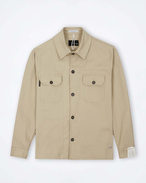 BLOCK 11 Men's Beige Cotton Overshirt