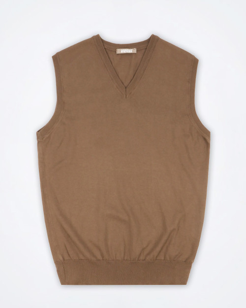 ANDREA FENZI Brown Knitted Vest