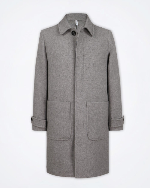 MARSELO Wool-Blend Men's Grey Overcoat