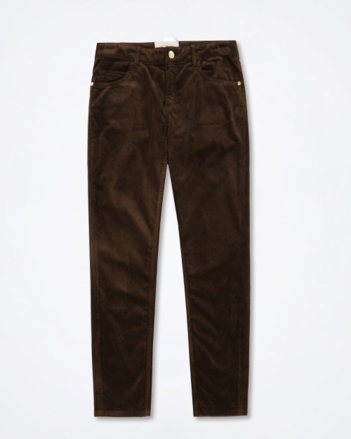 KAOS Boyfriend-Fit Brown Corduroy Pants