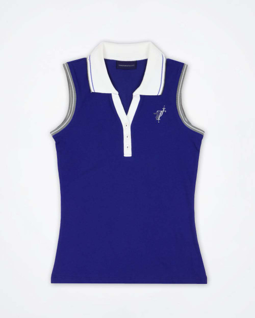 TRUSSARDI Womens Blue Sleeveless  Polo Shirt