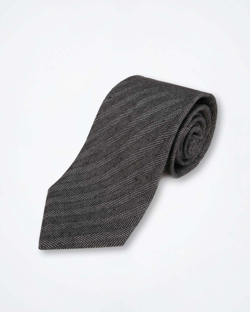 PAL ZILERI Grey Silk-Linen Blend Tie