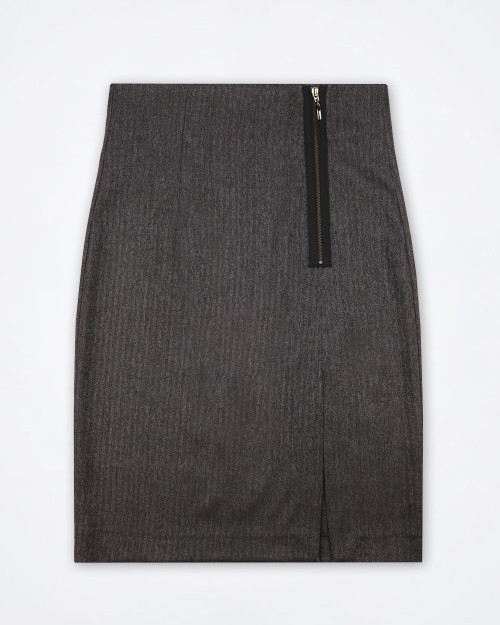 LALTRAMODA Grey Herringbone Pencil Skirt LALTRAMODA Grey Herringbone Pencil Skirt
