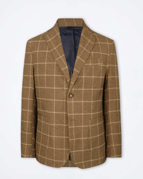 EXIBIT Men's Brown Checked Blazer
