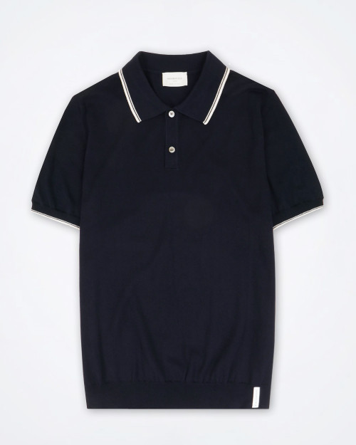 BROOKSFIELD Navy Knitted Polo Shirt