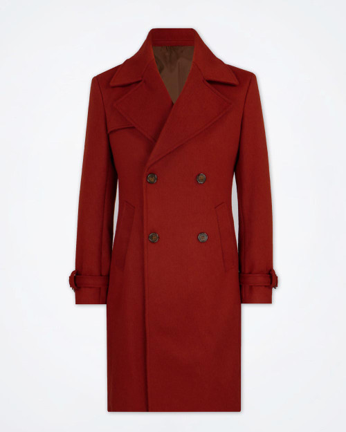 EXIBIT Men's Double Breasted Wool-Blend Overcoat