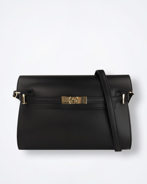 LE CAMP Black Leather Shoulder Bag