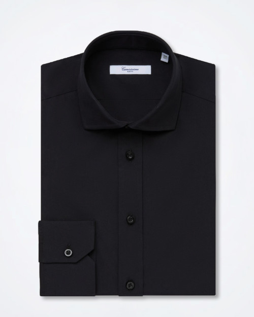 CAMICISSIMA Black Slim-Fit Cotton Shirt