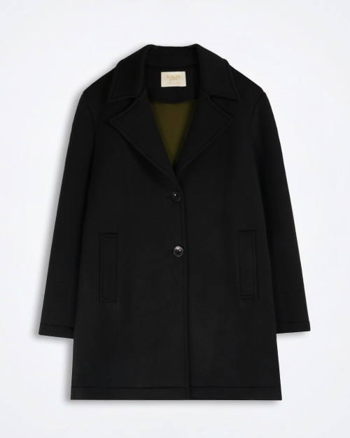 KAOS Woman's Single-Breasted Black Coat