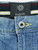 Close-up of Bugatti men's light wash denim shorts fabric – 100% cotton showcasing the soft texture and quality
