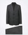 Exibit men's anthracite grey suit – single-breasted, two-button jacket with notched lapel and double rear vents, matching slim-fit trousers, made in Italy Exibit men's anthracite grey suit – single-breasted, two-button jacket with notched lapel and double rear vents, matching slim-fit trousers, made in Italy
