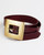 Kaos women's burgundy croc effect leather belt with gold metal buckle