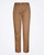 Front view of Nenette women's stretch-cotton straight-leg pants in camel brown. Features include side slash pockets, belt loops, and a folded cuff at the ankle.