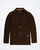 Men’s brown wool‑blend cardigan by Block 11 featuring front pockets and chest pocket.