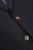 Close‑up of the Camicissima men’s grey wool‑blend blazer front buttons, showing the two‑button closure and fine wool‑blend weave.