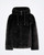 SANDRO FERRONE Black Faux Fur Hooded Jacket