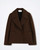 Front view of the KAOS woman’s double‑breasted cropped coat showing the wide lapels and button‑front design.